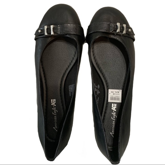American Eagle Outfitters Shoes - American Eagle Black Buckle Flats